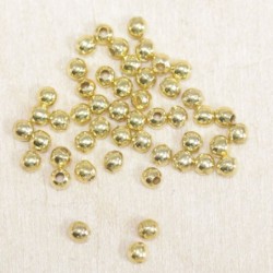 Perles métal - Rondes 003 - 2mm - Doré - Lot de 100