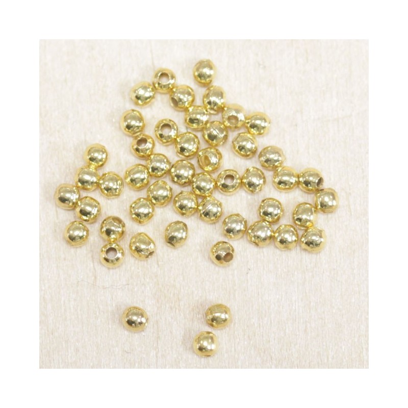 Perles métal - Rondes 003 - 2mm - Doré - Lot de 100