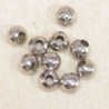 Perles métal - Rondes 005 - 3mm - Argenté foncé - Lot de 10