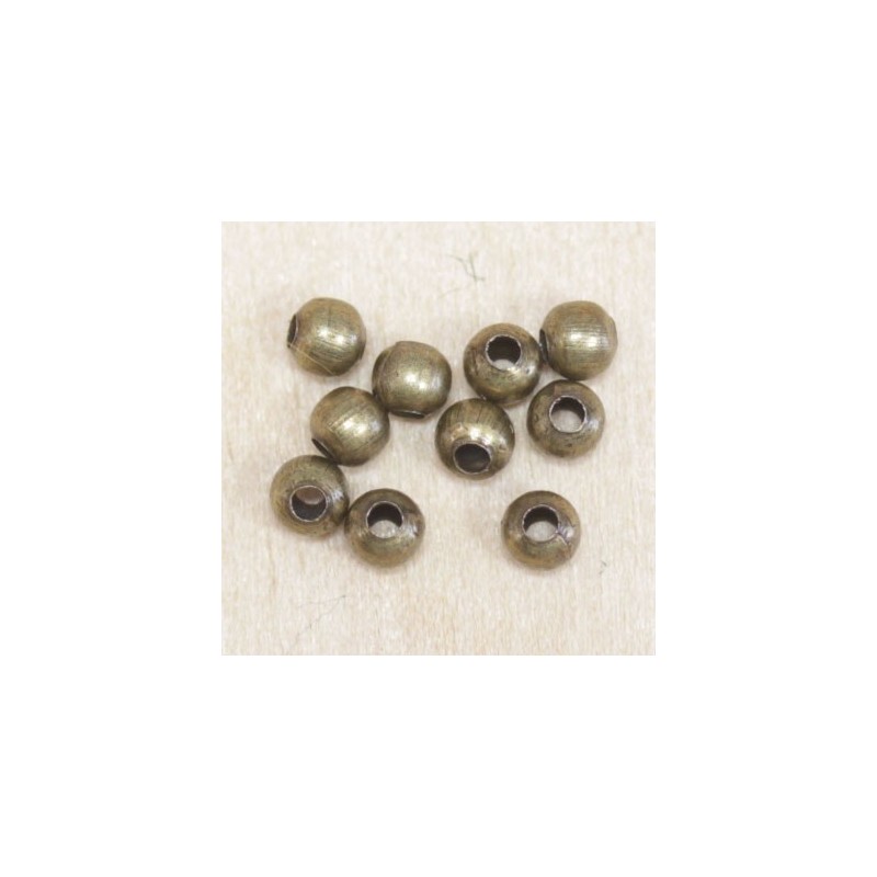 Perles métal - Rondes 006 - 3mm - Bronze - Lot de 10