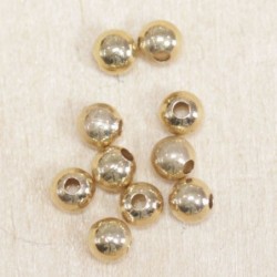 Perles métal - Rondes 008 - 3mm - Doré - Lot de 10
