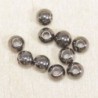 Perles métal - Rondes 010 - 3mm - Hématite - Lot de 10