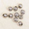 Perles métal - Rondes 011- 4mm - Argenté foncé - Lot de 10