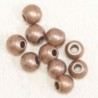 Perles métal - Rondes 015 - 4mm - Cuivré - Lot de 10