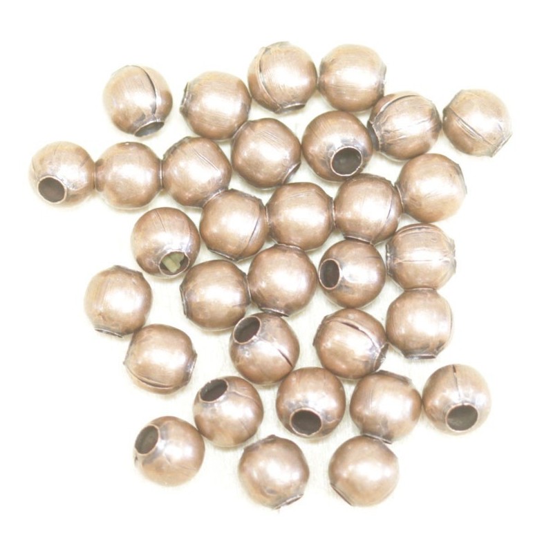 Perles métal - Rondes 015 - 4mm - Cuivré - Lot de 100