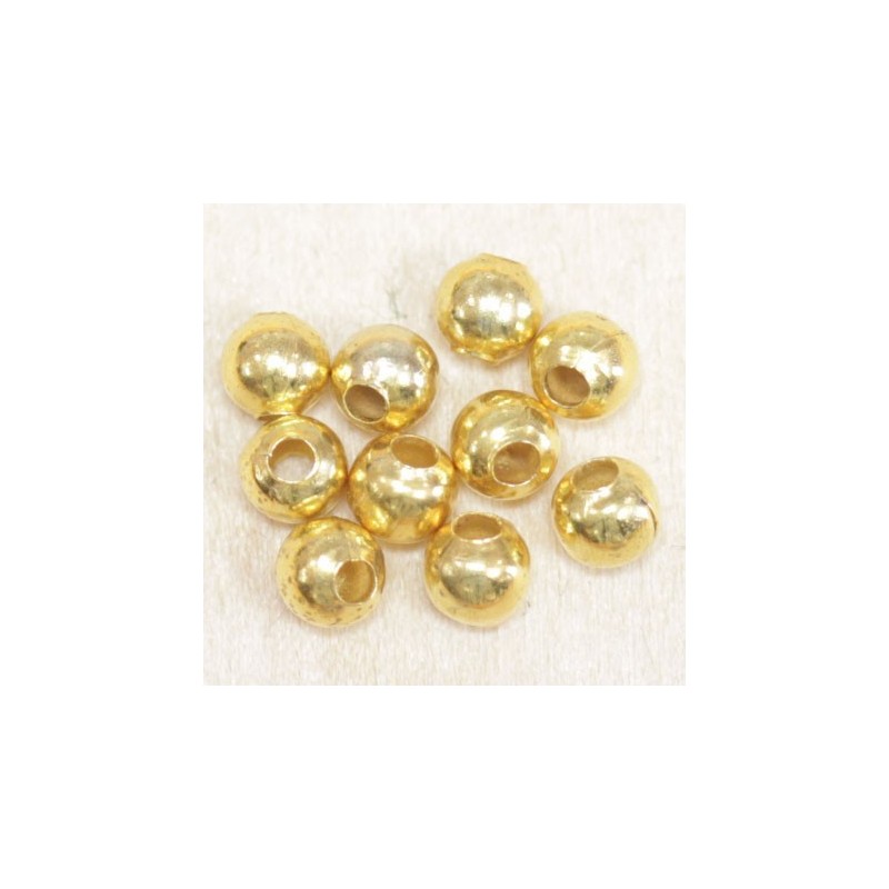 Perles métal - Rondes 014 - 4mm - Doré - Lot de 10