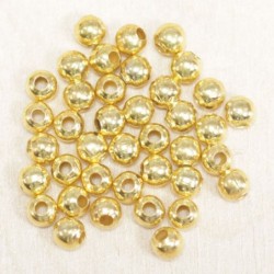 Perles métal - Rondes 014 - 4mm - Doré - Lot de 100