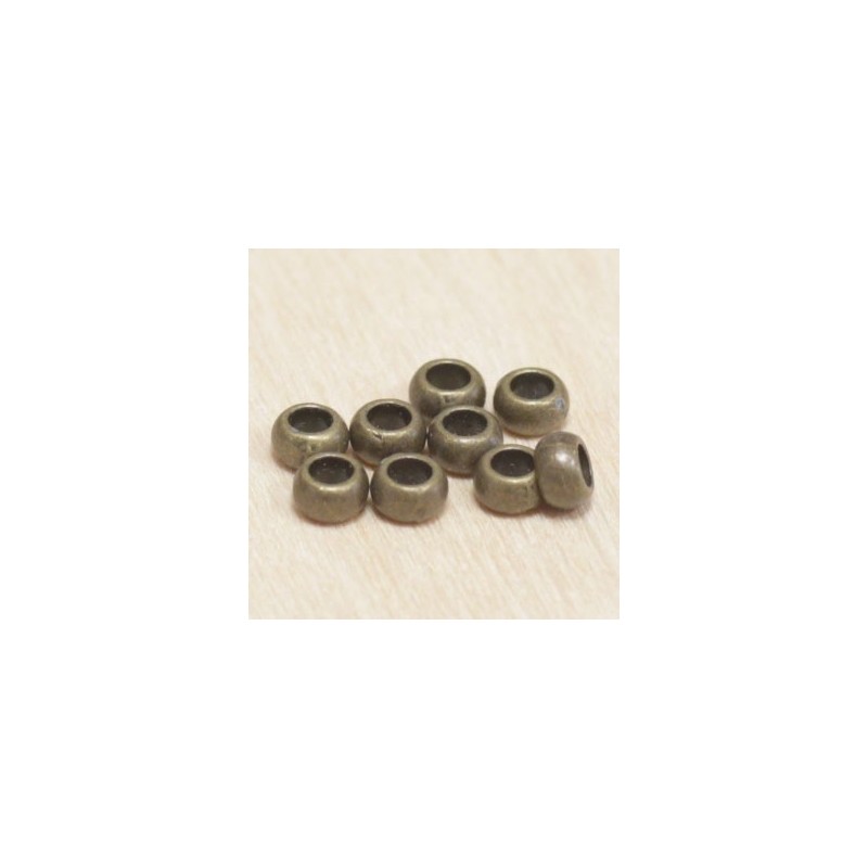 Perles métal - Rondelles 031 - 5x3mm - Bronze - Lot de 10