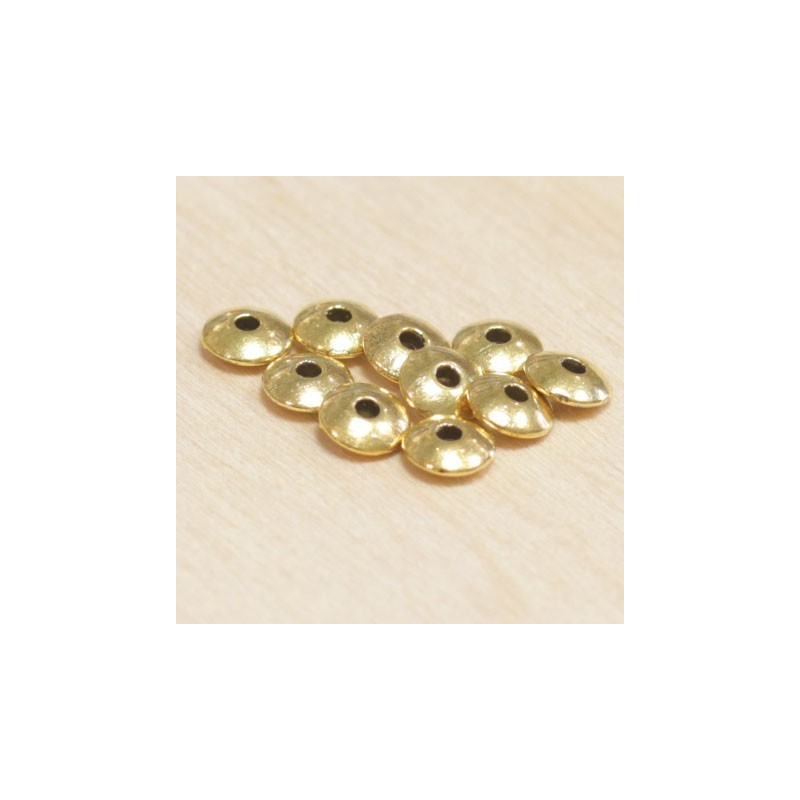 Perles métal - Rondelles 042 - 6x2mm - Doré - Lot de 10