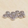 Perles métal - Rondelles bombées 025 - 4x2mm - Argenté foncé - Lot de 10