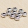 Perles métal - Rondelles bombées 017 - 6x4mm - Argenté foncé - Lot de 10