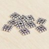 Perles métal - Rondelles carrées striées 023 - 7x2mm - Argenté foncé - Lot de 10