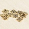 Perles métal - Rondelles carrées striées 024 - 7x2mm - Doré - Lot de 10