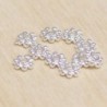 Perles métal - Rondelles - Fleur 005 - 5x1mm - Argenté - Lot de 10