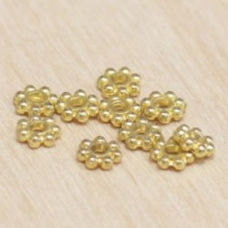 Perles métal - Rondelles - Fleur 004 - 5x1mm - Doré - Lot de 10