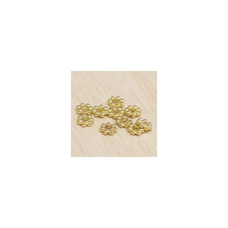Perles métal - Rondelles - Fleur 004 - 5x1mm - Doré - Lot de 10
