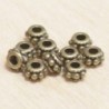 Perles métal - Rondelles - Fleur 014 - 5x3mm - Bronze - Lot de 10