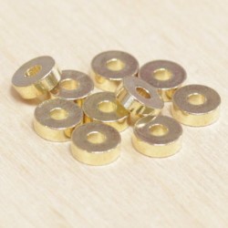 Perles métal - Rondelles - Lisse 038 - 6x2mm - Doré - Lot de 10