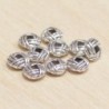 Perles métal - Rondelles - Noeuds 021 - 7x3mm - Argenté foncé - Lot de 10