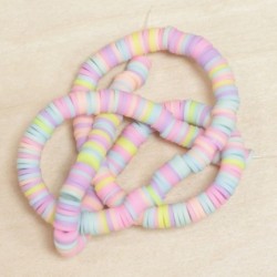Perles Heishi 6mm de diamètre en pâte polymère - Au fil - Multicolore licorne