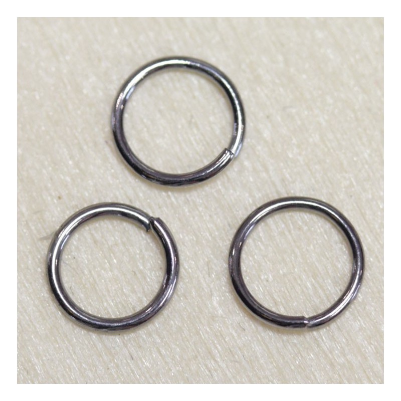 Anneaux de jonction 6mm  - Hématite clair - Lot de 10