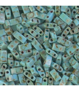 MHTL-4514 Miyuki Half Tila 5x2,3mm - Opaque Picasso Turquoise Blue - 5g