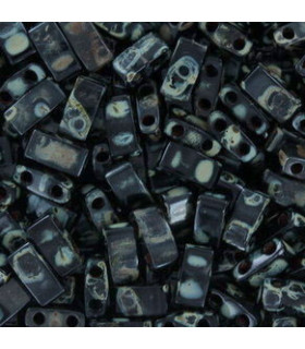 MHTL-4511 Miyuki Half Tila 5x2,3mm - Opaque Picasso Black - 5g