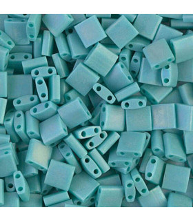 MTL-0412FR Miyuki Tila 5x5mm - Opaque Matte Turquoise Green AB  - 5g