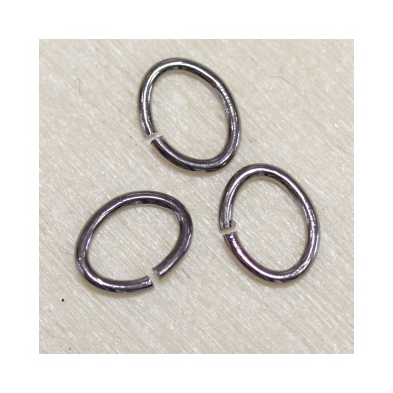 Anneaux de jonction ovale 5x4mm  - Hématite - Lot de 10