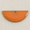 Sequin Emaillé en résine époxy demi-lune 18x8mm - Orange clair