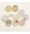 Perles en pierre naturelle ou Gemme - Agate Teintée Blanc - 6mm - Lot de 10 perles