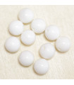 Perles rondes de bénitier - 4mm - Lot de 10 perles - Pierre naturelle ou Gemme