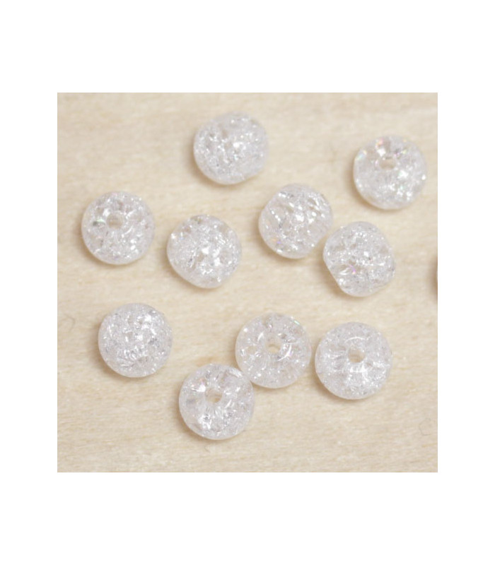 Perles en pierre naturelle ou Gemme - Cristal Roche Craquelé - 4mm - Lot de 10 perles
