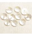 Perles en pierre naturelle ou Gemme - Cristal Roche - 4mm - Lot de 10 perles