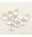 Perles en pierre naturelle ou Gemme - Cristal Roche - 6mm - Lot de 10 perles
