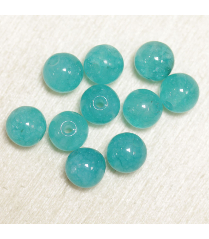 Perles rondes en Amazonite - 4mm - Lot de 10 perles - Pierre naturelle ou Gemme