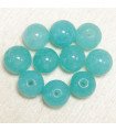 Perles rondes en Amazonite - 8mm - Lot de 10 perles - Pierre naturelle ou Gemme