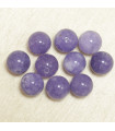 Perles rondes en Angélite - 4mm - Lot de 10 perles - Pierre naturelle ou Gemme
