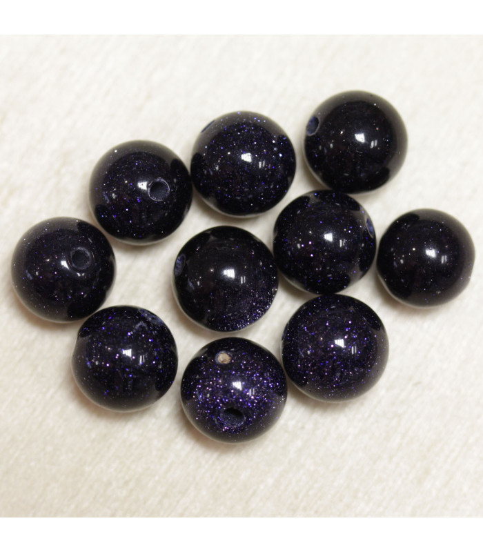 Perles en pierre naturelle ou Gemme - Blue Stone - 10mm - Lot de 10 perles