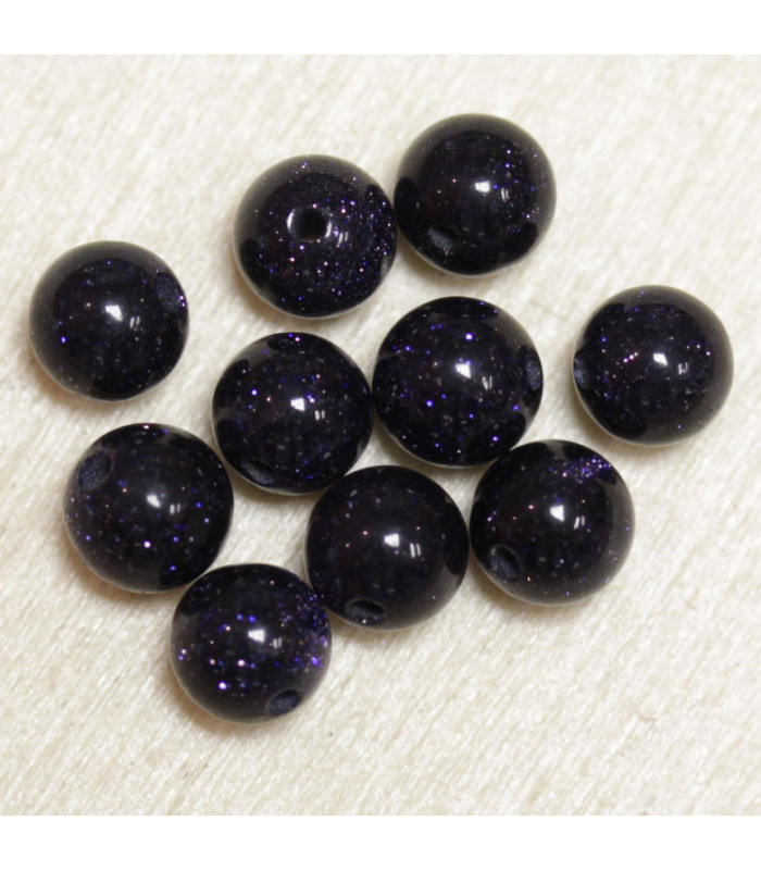 Perles en pierre naturelle ou Gemme - Blue Stone - 6mm - Lot de 10 perles