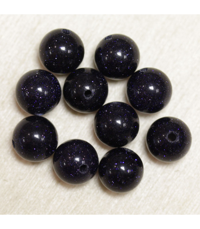Perles en pierre naturelle ou Gemme - Blue Stone - 8mm - Lot de 10 perles