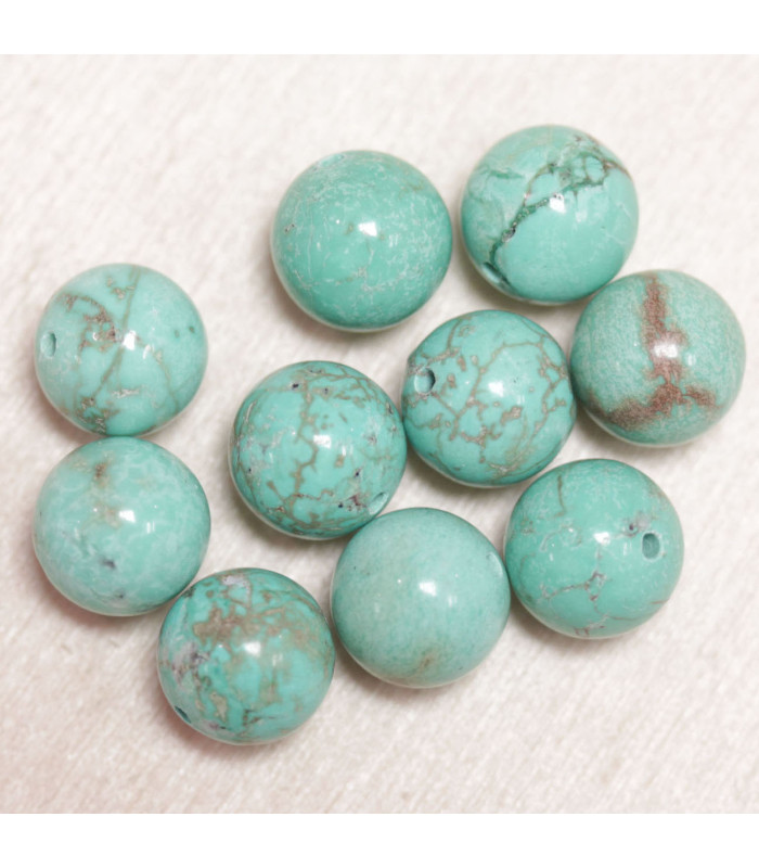 Perles en pierre naturelle ou Gemme - Howlite Teintée - 10mm - Lot de 10 perles