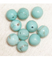 Perles en pierre naturelle ou Gemme - Howlite Teintée - 4mm - Lot de 10 perles