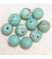 Perles en pierre naturelle ou Gemme - Howlite Teintée - 8mm - Lot de 10 perles