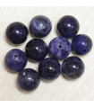 Perles rondes en Sodalite - 10mm - Lot de 10 perles - Pierre naturelle ou Gemme
