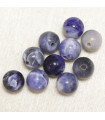 Perles rondes en Sodalite - 4mm - Lot de 10 perles - Pierre naturelle ou Gemme