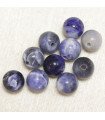Perles rondes en Sodalite - 4mm - Lot de 10 perles - Pierre naturelle ou Gemme