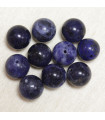 Perles rondes en Sodalite - 8mm - Lot de 10 perles - Pierre naturelle ou Gemme