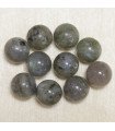 Perles en pierre naturelle ou Gemme - Labradorite - 10mm - Lot de 10 perles