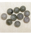 Perles en pierre naturelle ou Gemme - Labradorite - 8mm - Lot de 10 perles